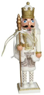 Gerimport Kerstbeeld - notenkraker - goud - kunststof - 38 cm - decoratie figuur