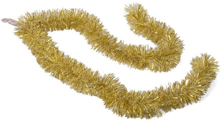Gerimport Kerstboom folie slingers/lametta guirlandes van 180 x 7 cm in de kleur goud met sneeuw