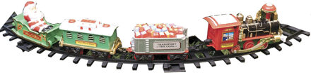 Gerimport Kerstboom trein - rijdend - 34-delig - 88 cm - met licht en muziek - kersttrein