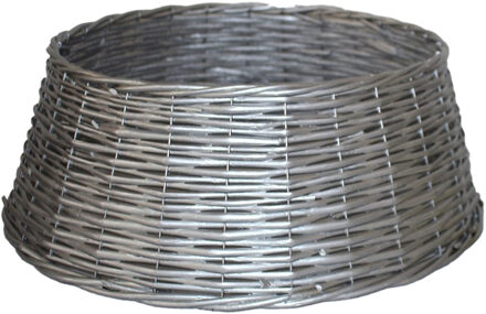 Gerimport Kerstboomrok/kerstboommand zilver gevlochten D39 cm en H18 cm voor kerstboom van 150 cm