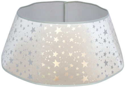 Gerimport Kerstboomrok - zilver - sterretjes - D40 x H22 cm - voor kerstboom van 150 - 180 cm