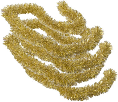 Gerimport Kerstboomslingers - 4x - goud / sneeuw - folie - 180 x 7 cm - kerstboom versiering/guirlandes