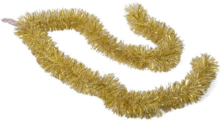 Gerimport Kerstboomslingers - goud / sneeuw - folie - 180 x 7 cm - kerstboom versiering/guirlandes - Kerstslingers Goudkleurig