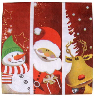Gerimport Kerstservetten - 20x - gedecoreerd - rood - 33 x 33 cm - 3 laags