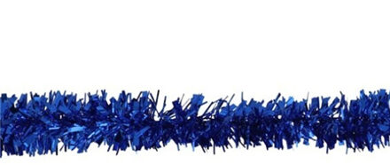 Gerimport Kerstslinger -?blauw - folie lametta - 150 x 5 cm - kerstboom versiering/guirlandes