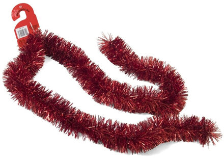 Gerimport Kerstslinger -?rood - folie lametta - 180 x 7 cm - kerstboom versiering/guirlandes