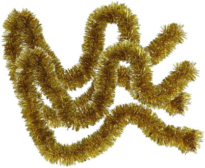 Gerimport Kerstslingers - 2x - glitter goud - folie lametta - 180 x 7 cm - kerstboom versiering