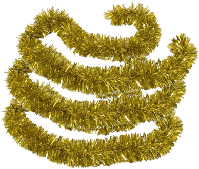 Gerimport Kerstslingers - 3x stuks - glitter goud - folie - 180 x 12 cm - extra brede slinger/kerstboom versie