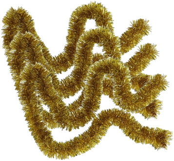 Gerimport Kerstslingers - 3x stuks - glitter goud - folie lametta - 180 x 7 cm - kerstboom versiering