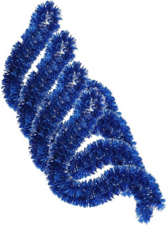 Gerimport Kerstslingers - 4x stuks - blauw - glitter - folie - 180 x 7 cm - kerstboom versiering