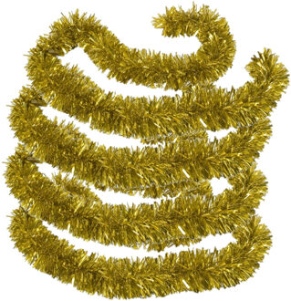 Gerimport Kerstslingers - 4x stuks - glitter goud - folie - 180 x 12 cm - extra brede slinger/kerstboom versie