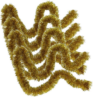 Gerimport Kerstslingers - 4x stuks - glitter goud - folie lametta - 180 x 7 cm - kerstboom versiering
