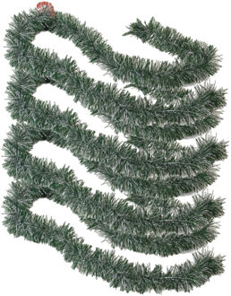 Gerimport Kerstslingers - 4x stuks - groen/sneeuw - folie - 180 x 7 cm - kerstversiering