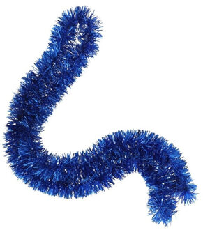 Gerimport Kerstslingers - glitter blauw - folie lametta - 180 x 7 cm - kerstboom versiering/guirlandes - Kerstslingers