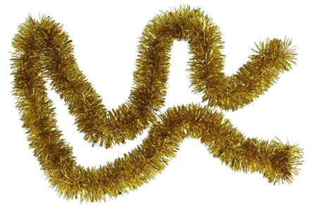 Gerimport Kerstslingers - glitter goud - folie lametta - 180 x 7 cm - kerstboom versiering/guirlandes - Kerstslingers Goudkleurig