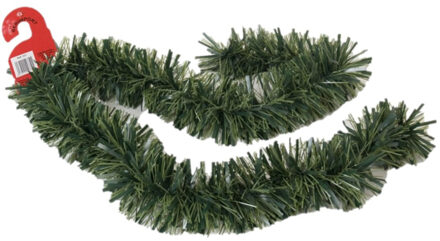Gerimport Kerstslingers - glitter groen - folie lametta - 180 x 12 cm - extra brede slinger/kerstboom versieri