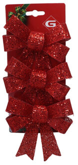 Gerimport kerststrikken -3x - rood - 10x13 cm - kersthanger - Kersthangers