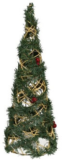 Gerimport Kerstverlichting figuren Led kegel kerstboom draad/groen 40 cm 20 leds Multi