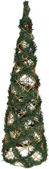Gerimport Kerstverlichting figuren Led kegel kerstboom draad/groen 60 cm 30 leds