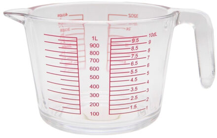 Gerimport Keuken maatbeker/mengbeker - glas - transparant - 1000 ml - schenktuit