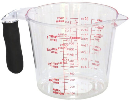 Gerimport Keuken maatbeker/mengbeker - kunststof - transparant - 1000 ml - schenktuit