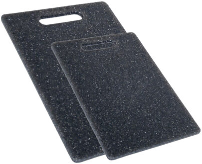 Gerimport Keuken snijplanken - set 2x - Antraciet - Kunststof - 24x34/15x25 cm