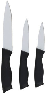 Gerimport Keukenmessen / schilmessen set - 3x stuks - RVS - scherpe messen