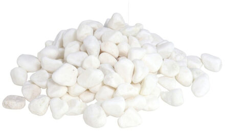 Gerimport Kiezelsteentjes - 3x - wit - zakje 550 gram - 2-4 cm - decoratie steentjes
