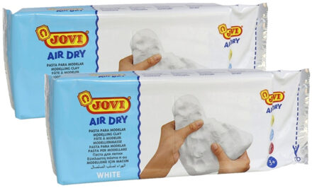 Gerimport Kinder speelgoed klei - 2x - 1 kilo - kleur wit - Boetseer/boetseren klei