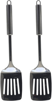 Gerimport Kitchen Solutions Gerim keukengerei Bakspatel/bakspaan - 2x - zilver - rvs - 34 cm
