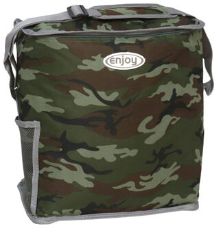 Gerimport Koel/schoudertas - 22 liter - legerlook - 20 x 32 x 34 cm - ge?soleerd/lunchtas