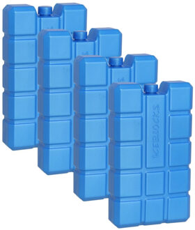 Gerimport Koelelement - 4x - 400 ml - 9,5 x 16 cm - blauw - voor koeltas of koelbox
