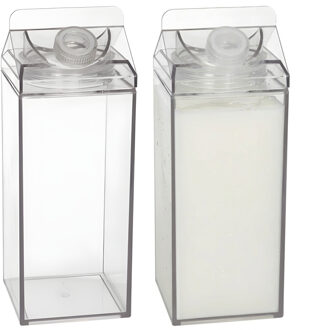 Gerimport Koelkast organizer - 2x - sap / melk kan - met dispenser deksel - 1,1 liter - kunststof