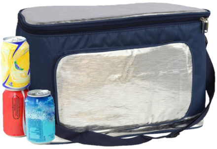 Gerimport Koeltas schoudertas blauw/zilver 39 x 20 x 26 cm 18 liter