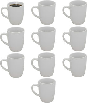 Gerimport Koffie / thee mok Mika - 10x stuks - wit - 240 ml - mokken - keramiek