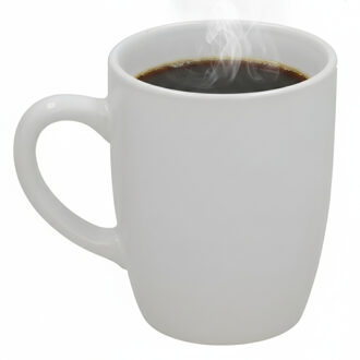 Gerimport Koffie / thee mok Mika - 1x stuks - wit - 240 ml - mokken - keramiek