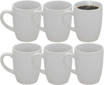 Gerimport Koffie / thee mok Mika - 20x stuks - wit - 240 ml - mokken - keramiek