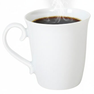 Gerimport Koffie / thee mok - sierlijk - 1x stuks - wit - 310 ml - mokken - keramiek