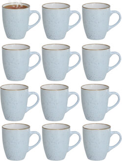 Gerimport Koffie / thee mok Sweets - 12x stuks - blauw - 350 ml - keramiek