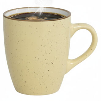 Gerimport Koffie / thee mok Sweets - 1x stuks - geel - 350 ml - keramiek