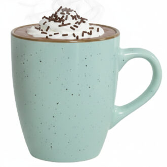 Gerimport Koffie / thee mok Sweets - 1x stuks - groen - 350 ml - keramiek