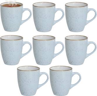 Gerimport Koffie / thee mok Sweets - 8x stuks - blauw - 350 ml - keramiek