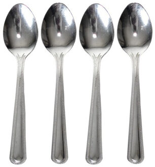 Gerimport Koffielepels - 4x - theelepels - RVS - 11 cm - dessertlepeltjes Zilver