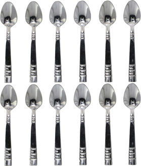 Gerimport Koffielepels/theelepels - 12x - RVS - 12 cm