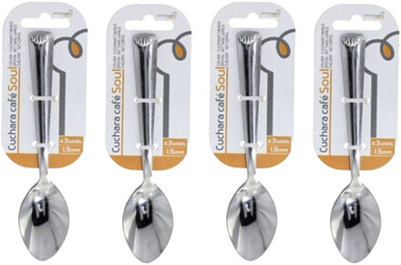 Gerimport Koffielepels/theelepels - 12x - RVS - 14,5 cm