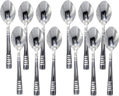 Gerimport Koffielepels/theelepels - 15x - RVS - 14 cm