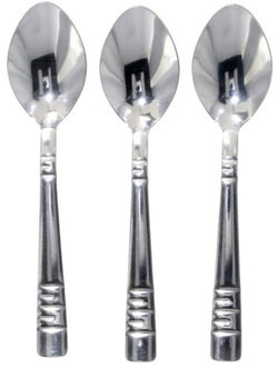 Gerimport Koffielepels/theelepels - 3x - RVS - 14 cm Zilver