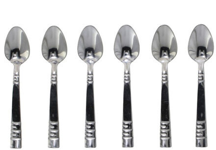 Gerimport Koffielepels/theelepels - 6x - RVS - 12 cm