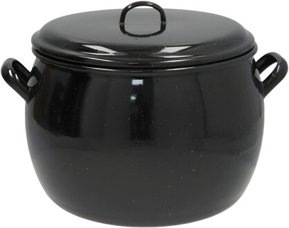 Gerimport kookpan / soeppan - zwart - D28 cm - 15 ltr - alle warmte bronnen - emaille