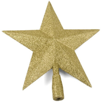 Gerimport Kunststof kerstboom ster piek goud 27 cm - Kerstpieken Goudkleurig